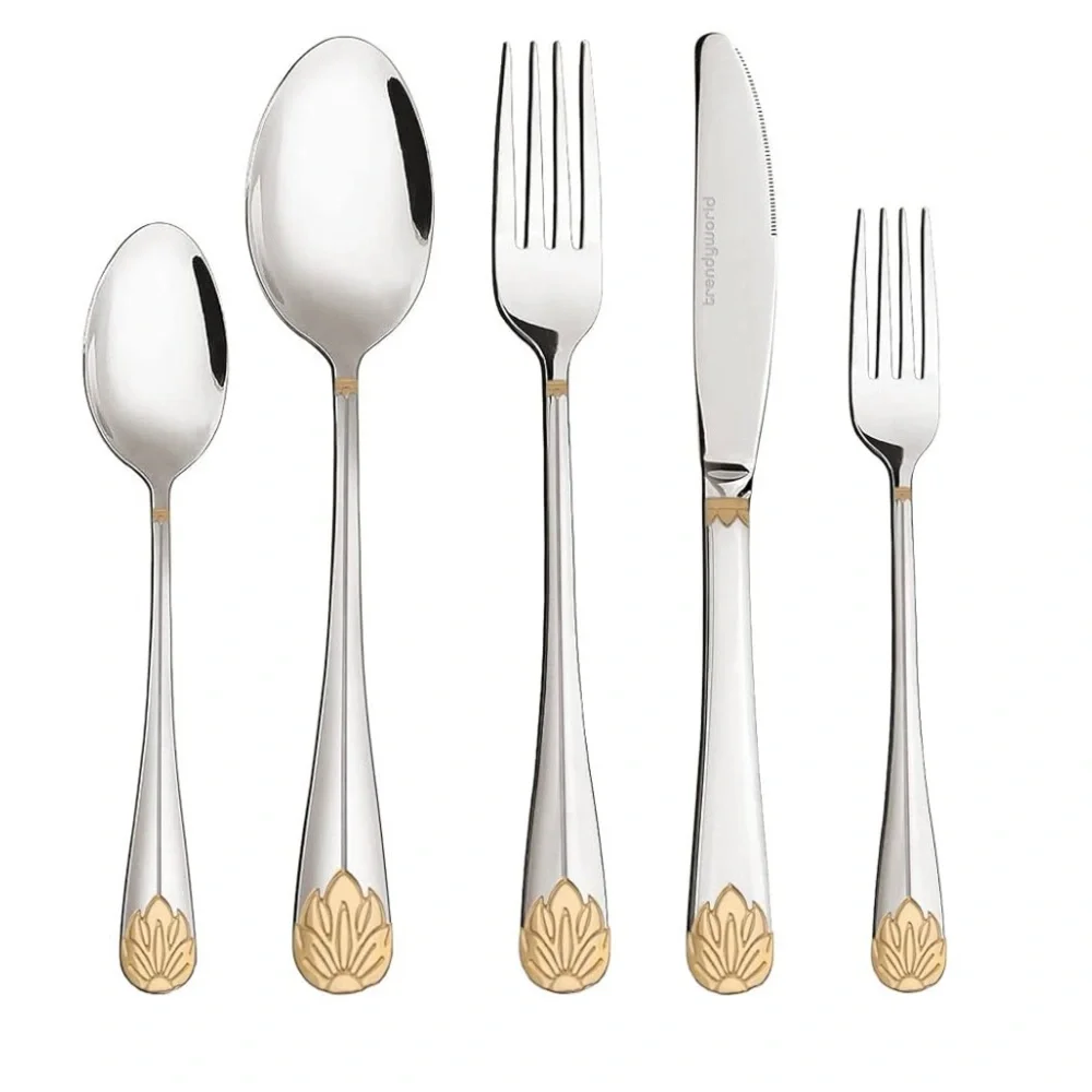 Silverware Trendyware Elegant Silver and Gold Flatware‎ Set 19 stainless steel